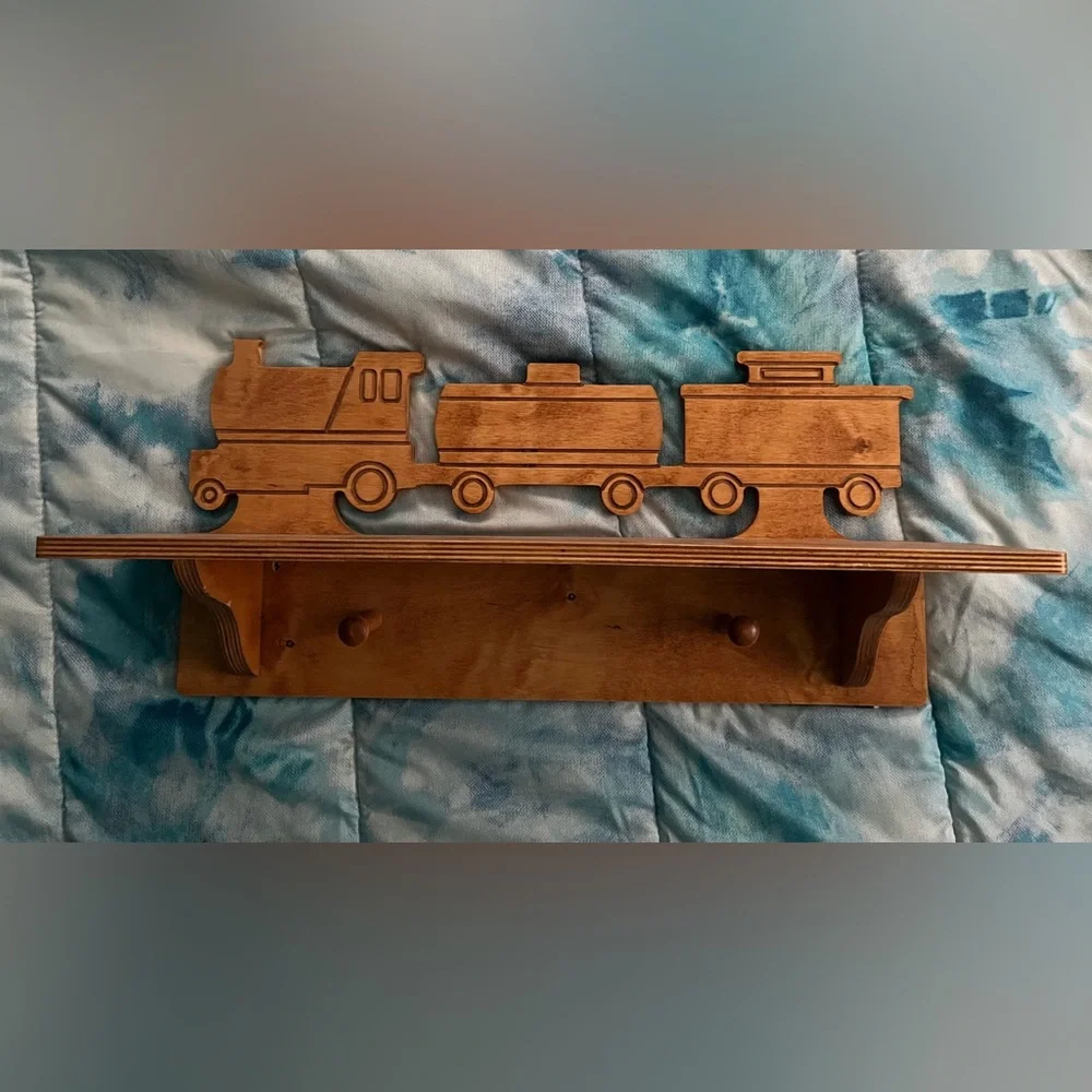 Wooden Train Wall Shelf